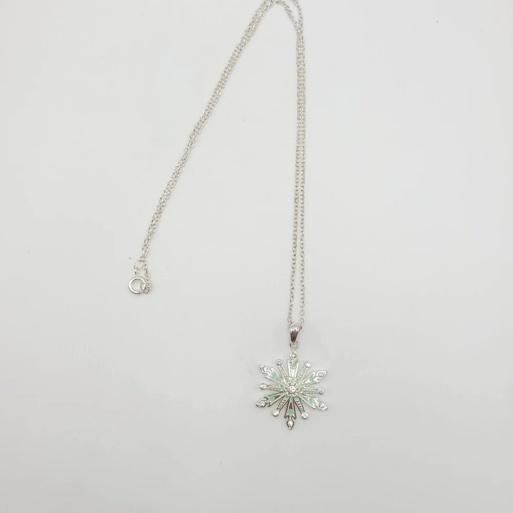Disney Frozen Silver Plated Snowflake Pendant Necklace